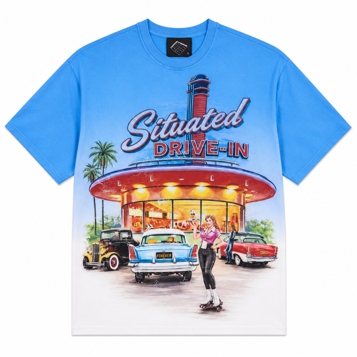 Situated Drive In T-Shirt - Blue