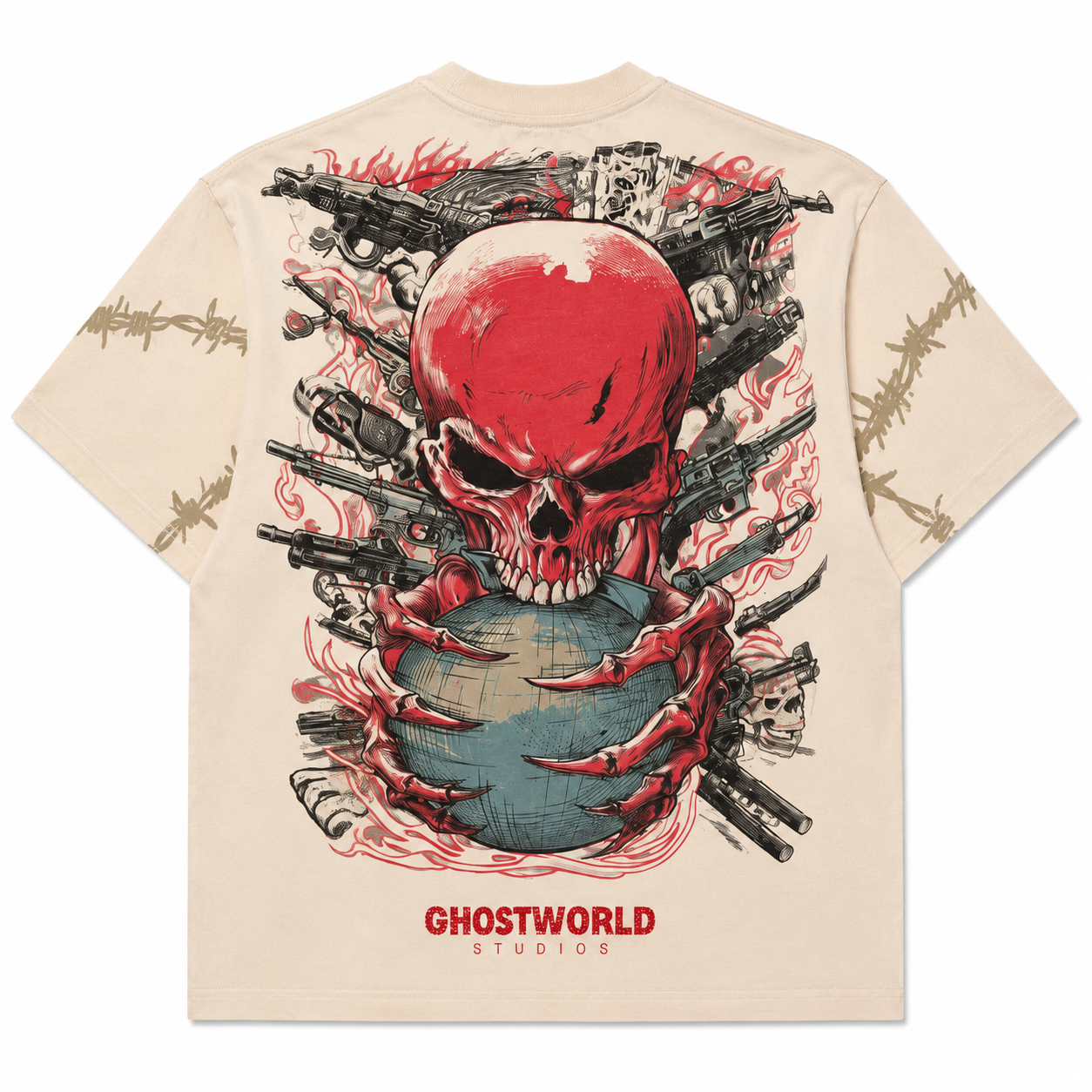 Barbed Wire T-Shirt - Bone