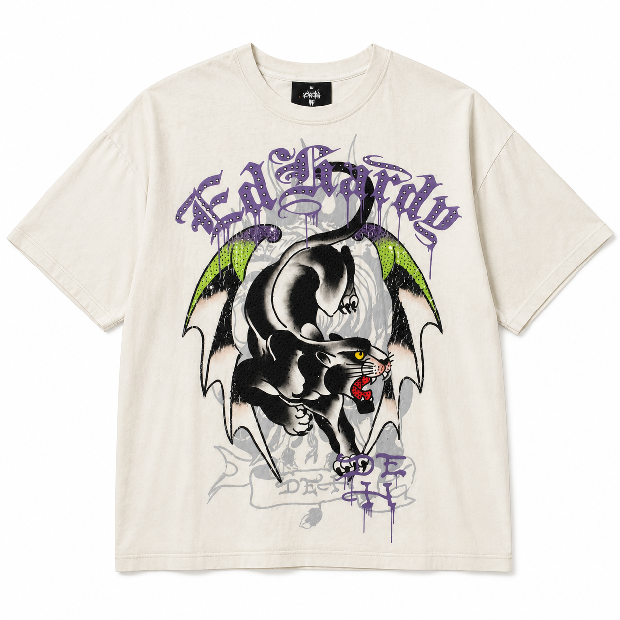 Panther Wings Boxy T-Shirt - Vintage Ivory