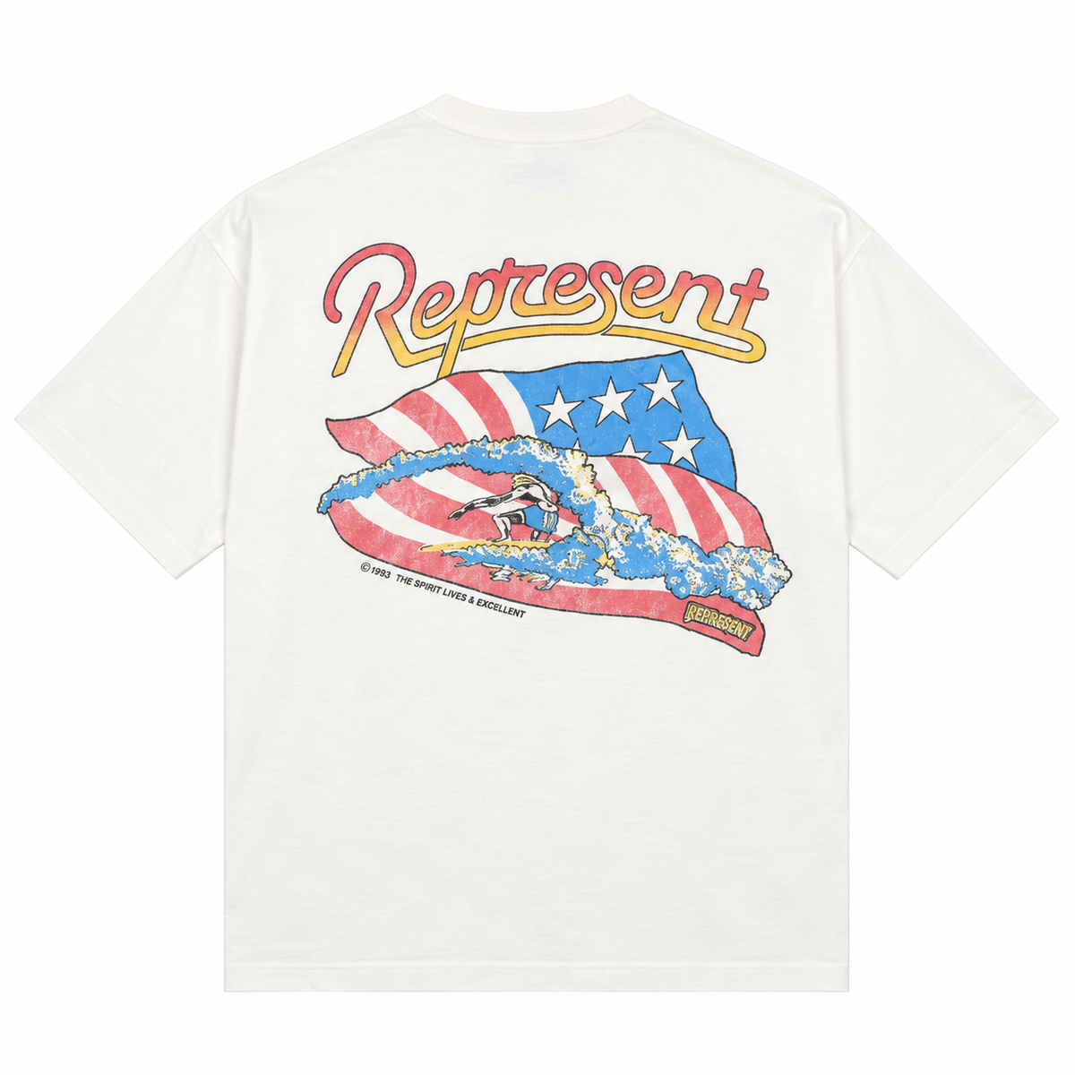 Represent x Beach Boys Americas Band T-Shirt - Flat White