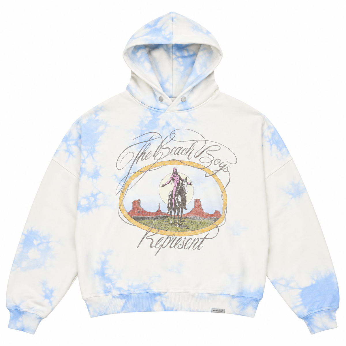 Beach Boys Script Hoodie - Blue Tie Dye