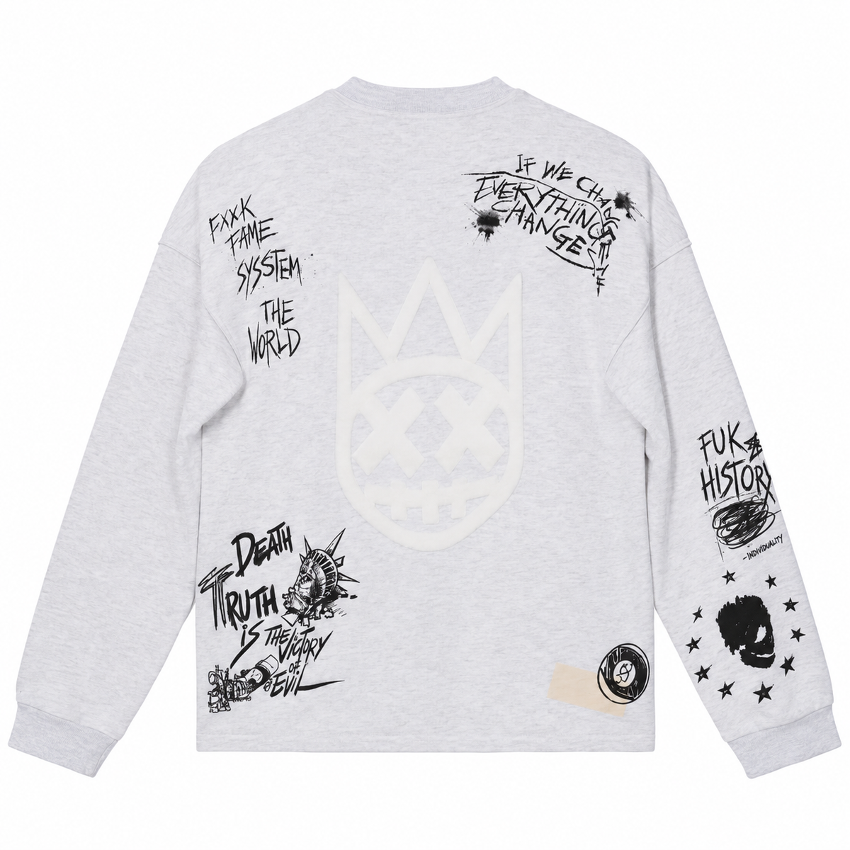 The Death of Free Speech crewneck - Heather Grey