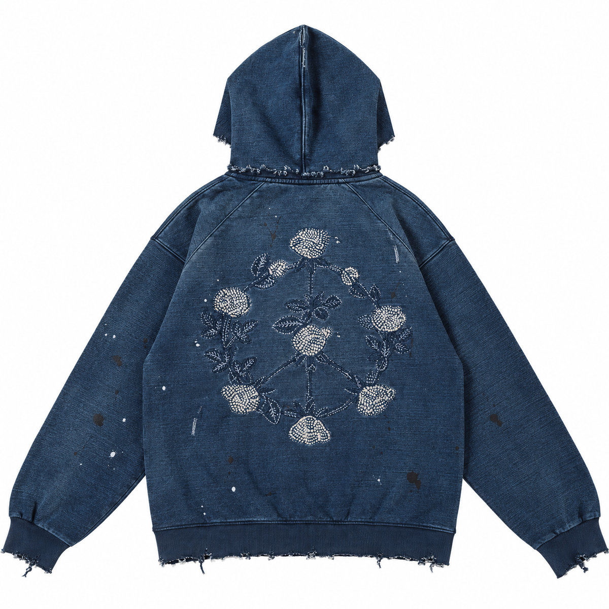Concrete Hoodie- Indigo Dyed