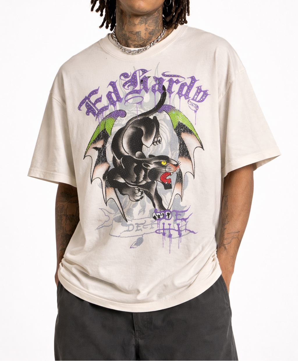 Panther Wings Boxy T-Shirt - Vintage Ivory