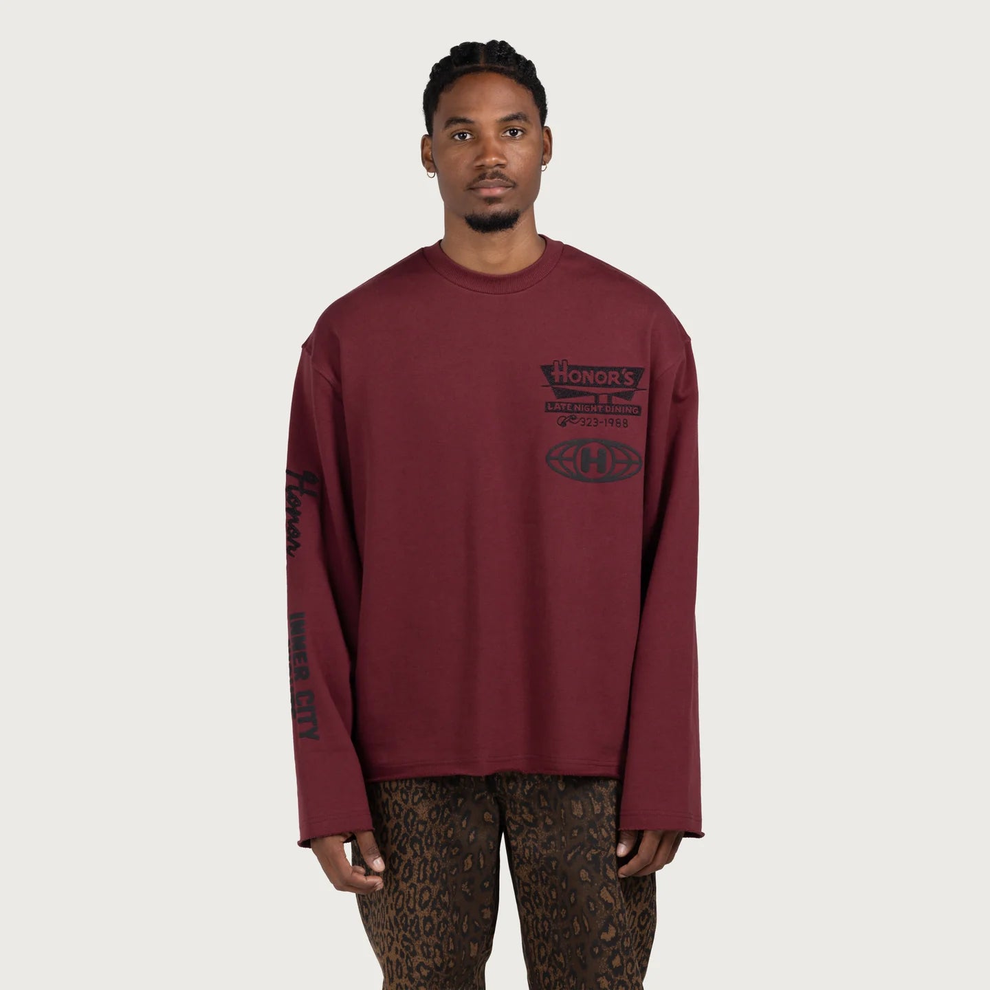 Mixed Logo Crewneck - Burgundy