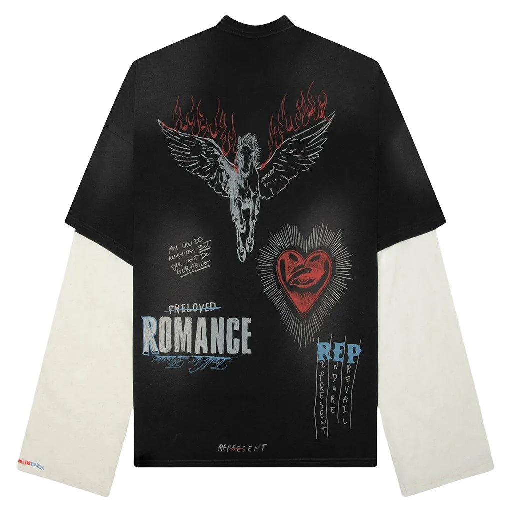 Heavier Than The Heavens Long Sleeve T-Shirt - Washed Black