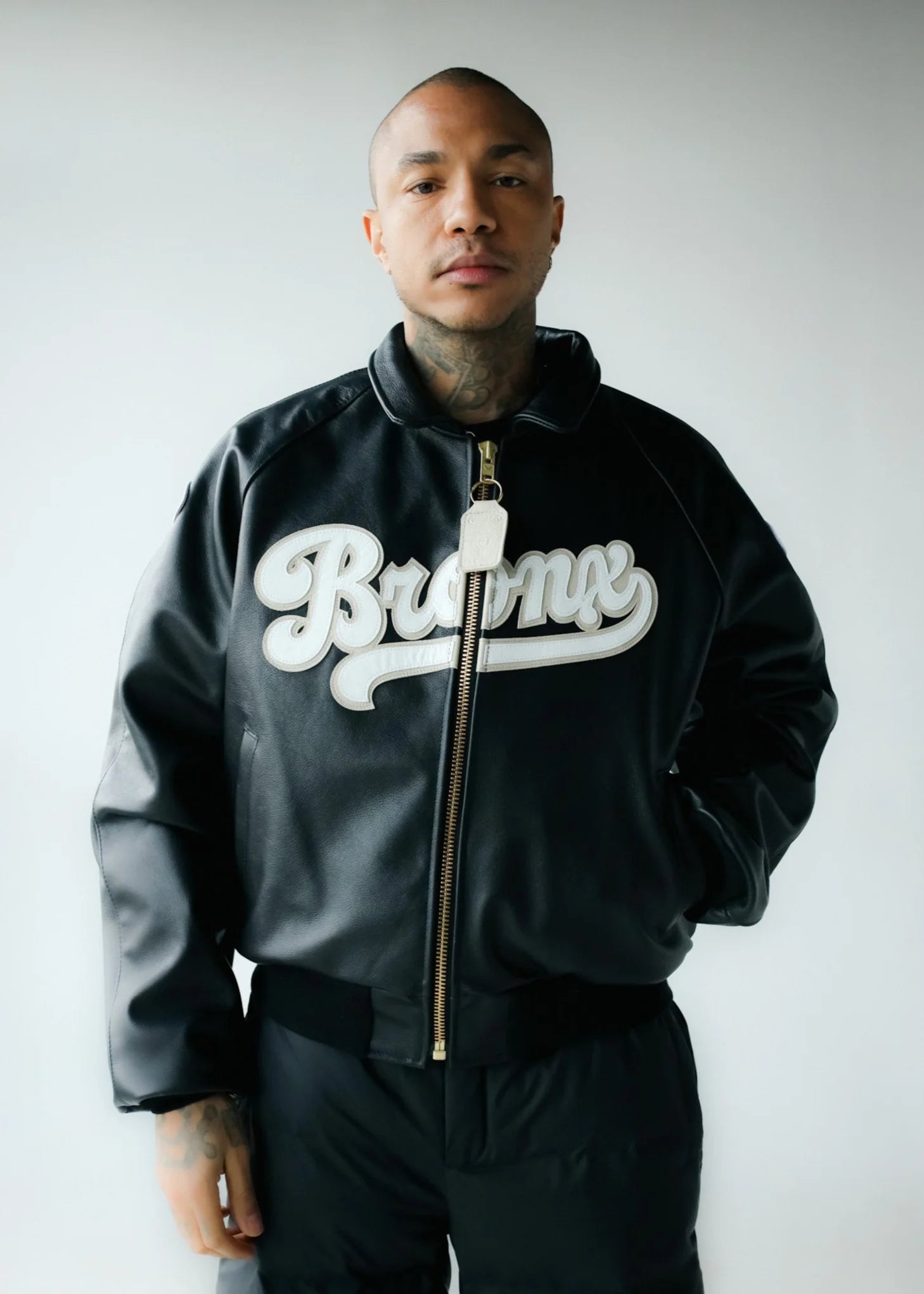 Fly Geenuis X Vanson Bronx Bomber Jacket - Black