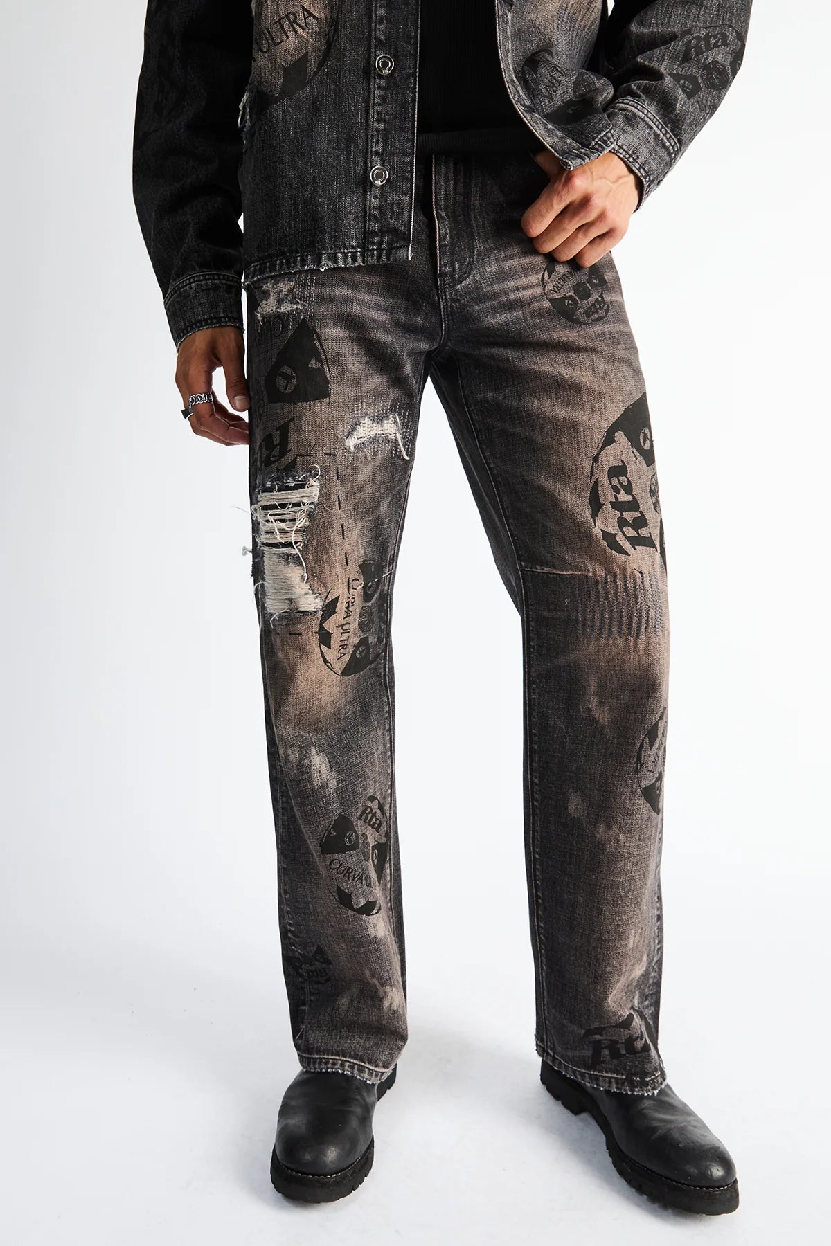 Jonas Straight Leg Jean - Charcoal Ember Allover Soccer