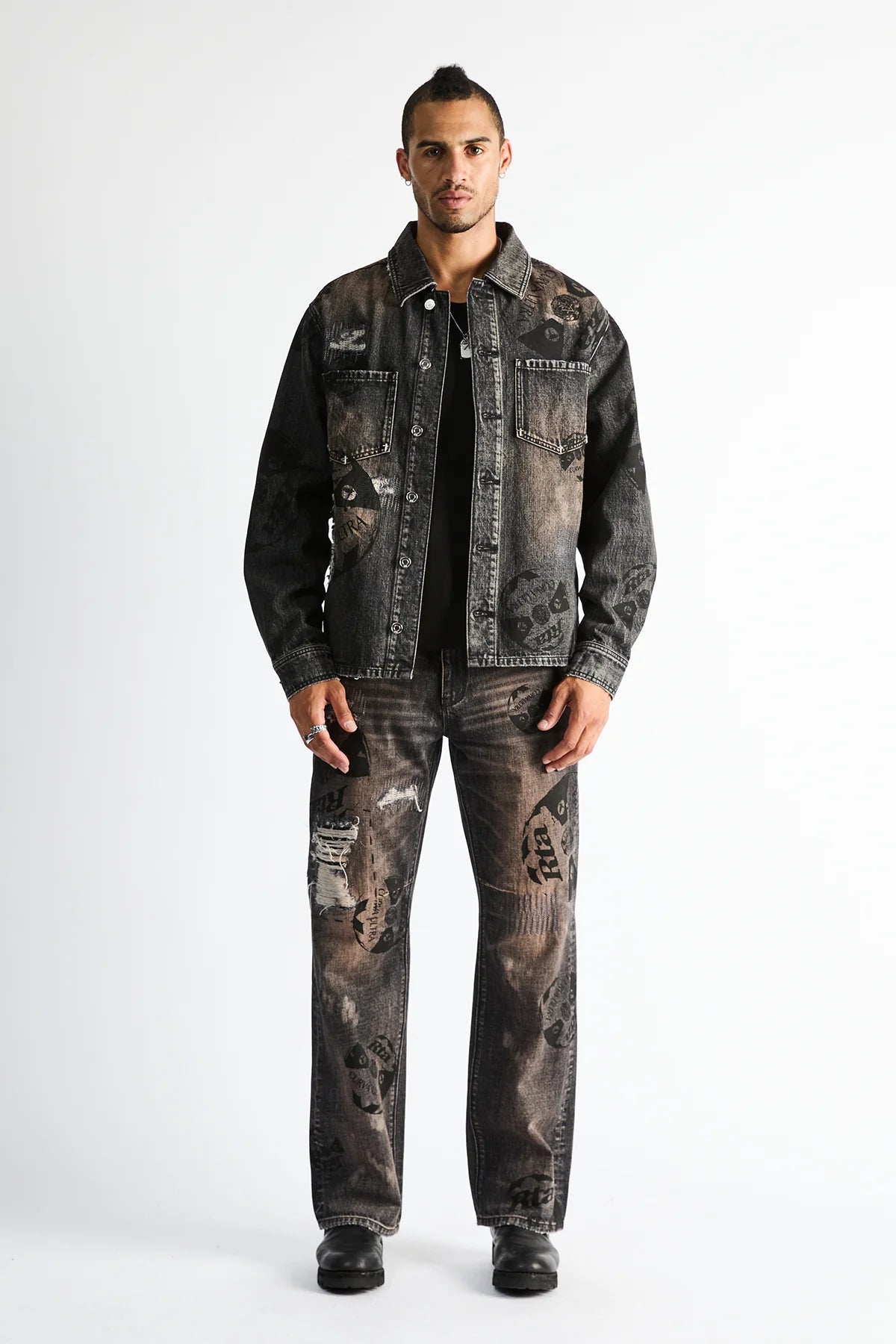 Jonas Straight Leg Jean - Charcoal Ember Allover Soccer