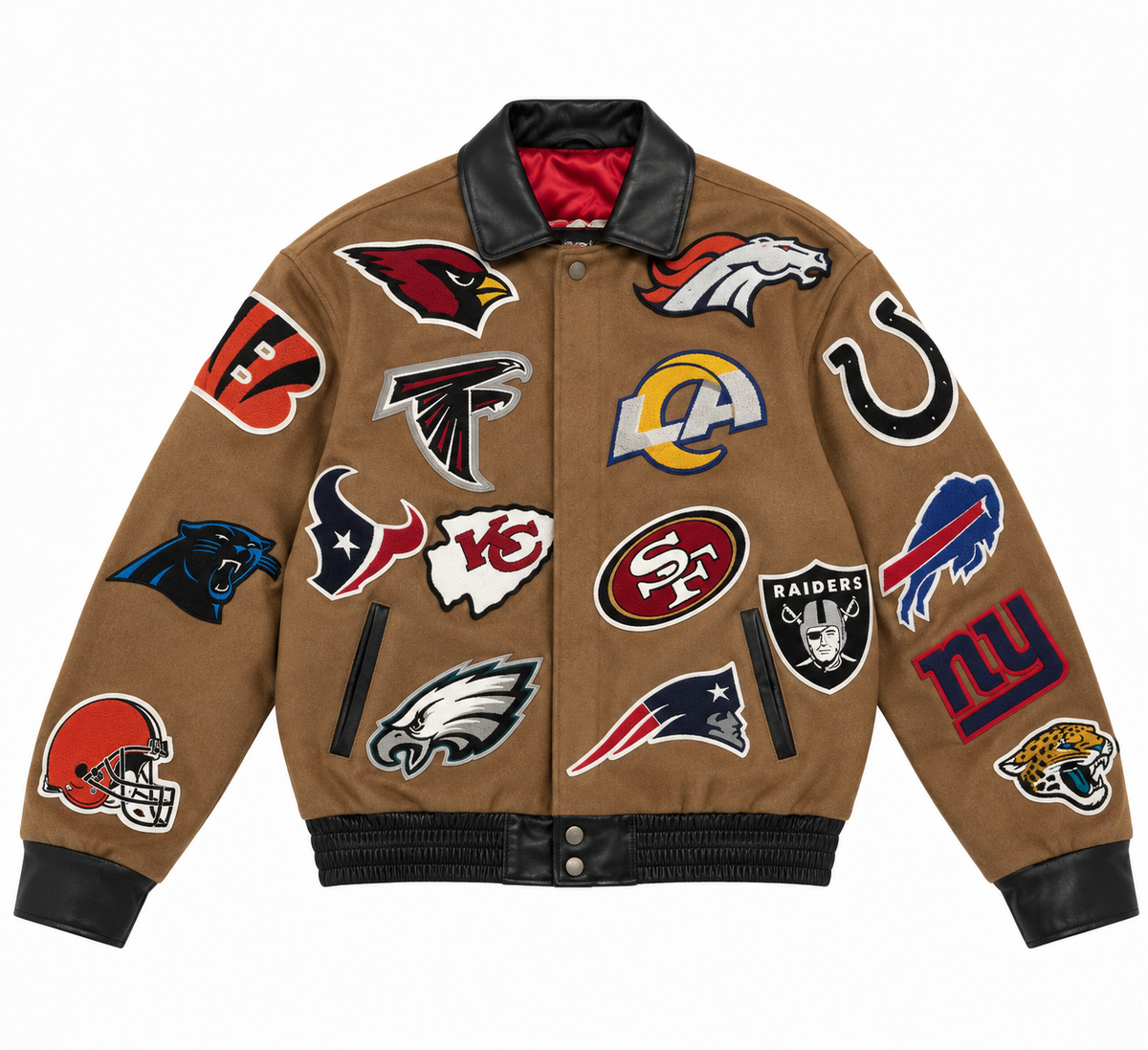 NFL Collage Wool & Leather Jacket - Camo