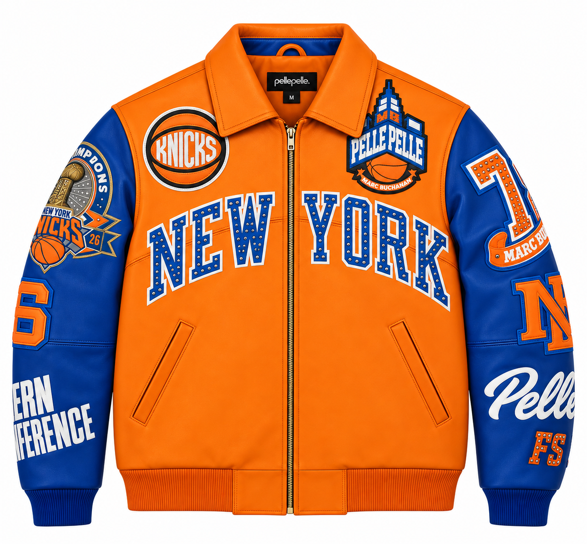 Pelle Pelle x Fisll New York Knicks Jacket - Orange / Royal / White
