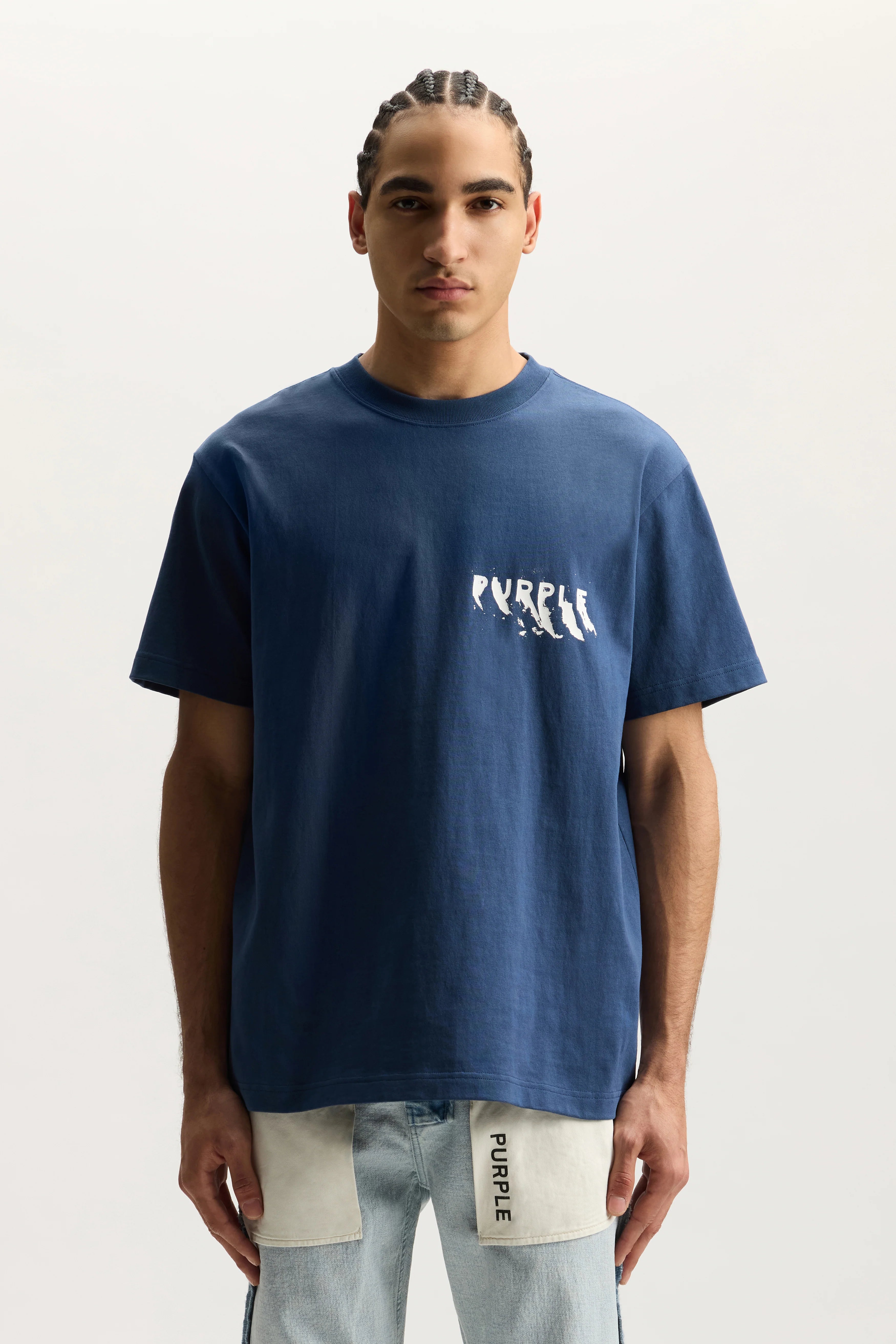 Painted Wordmark T-Shirt - Blue