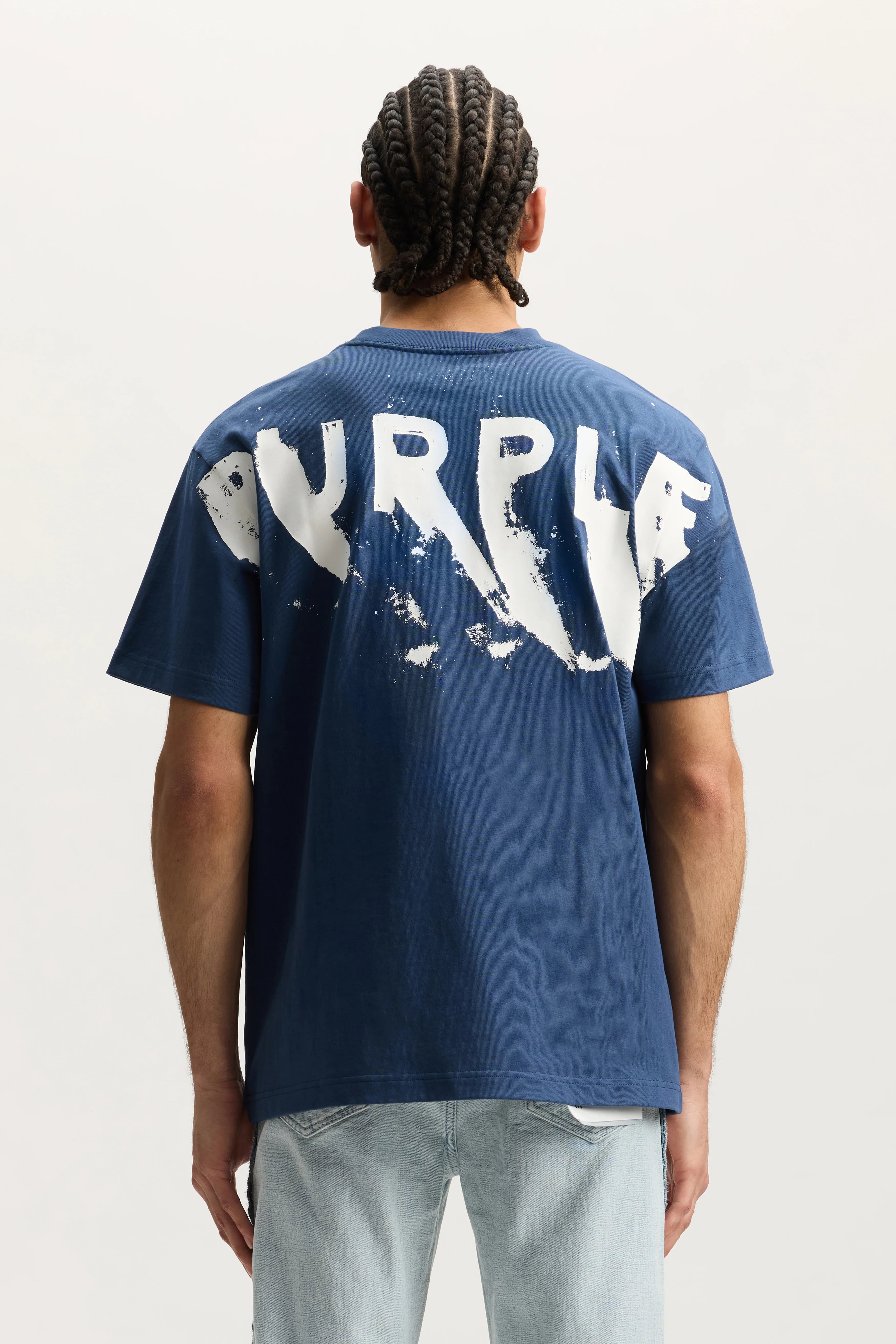 Painted Wordmark T-Shirt - Blue