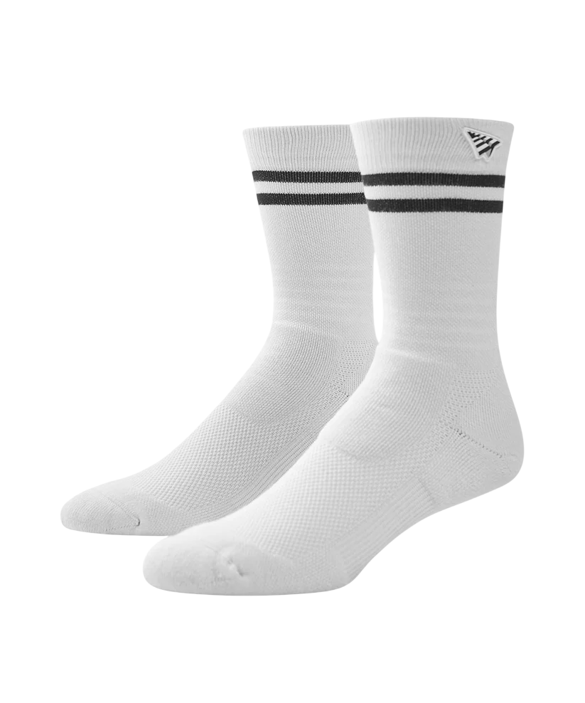 Silicone Patch Crew Socks - White