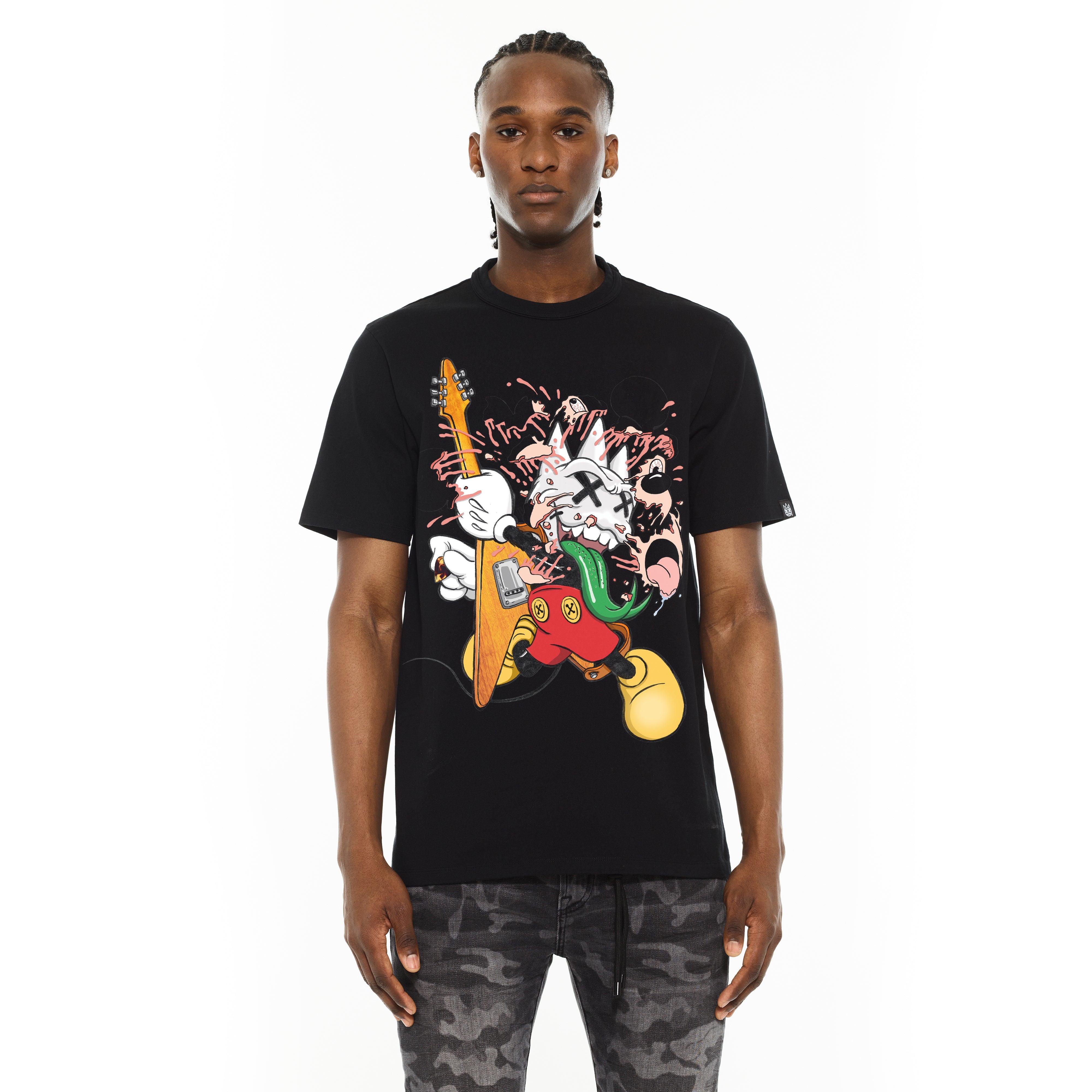 Cult's Crew Neck Tee - Rock N Roll in Black