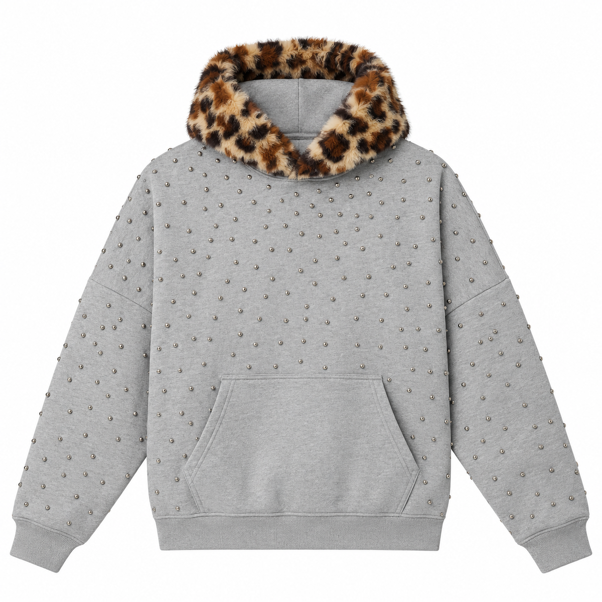 Yoni Hoodie With Contrast Hood - Heather Grey
