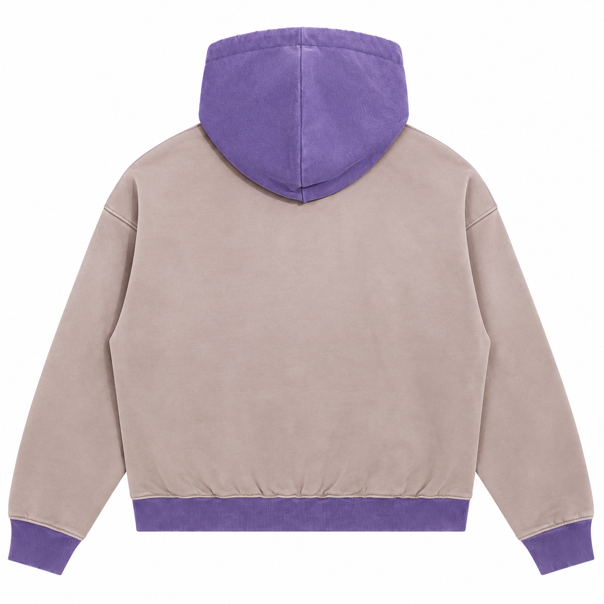 Collegiate Overlap Hoodie - Grey/Purple