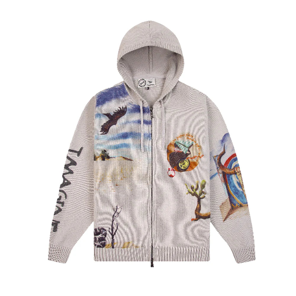 Printed Sweater Zip - Moon Struck