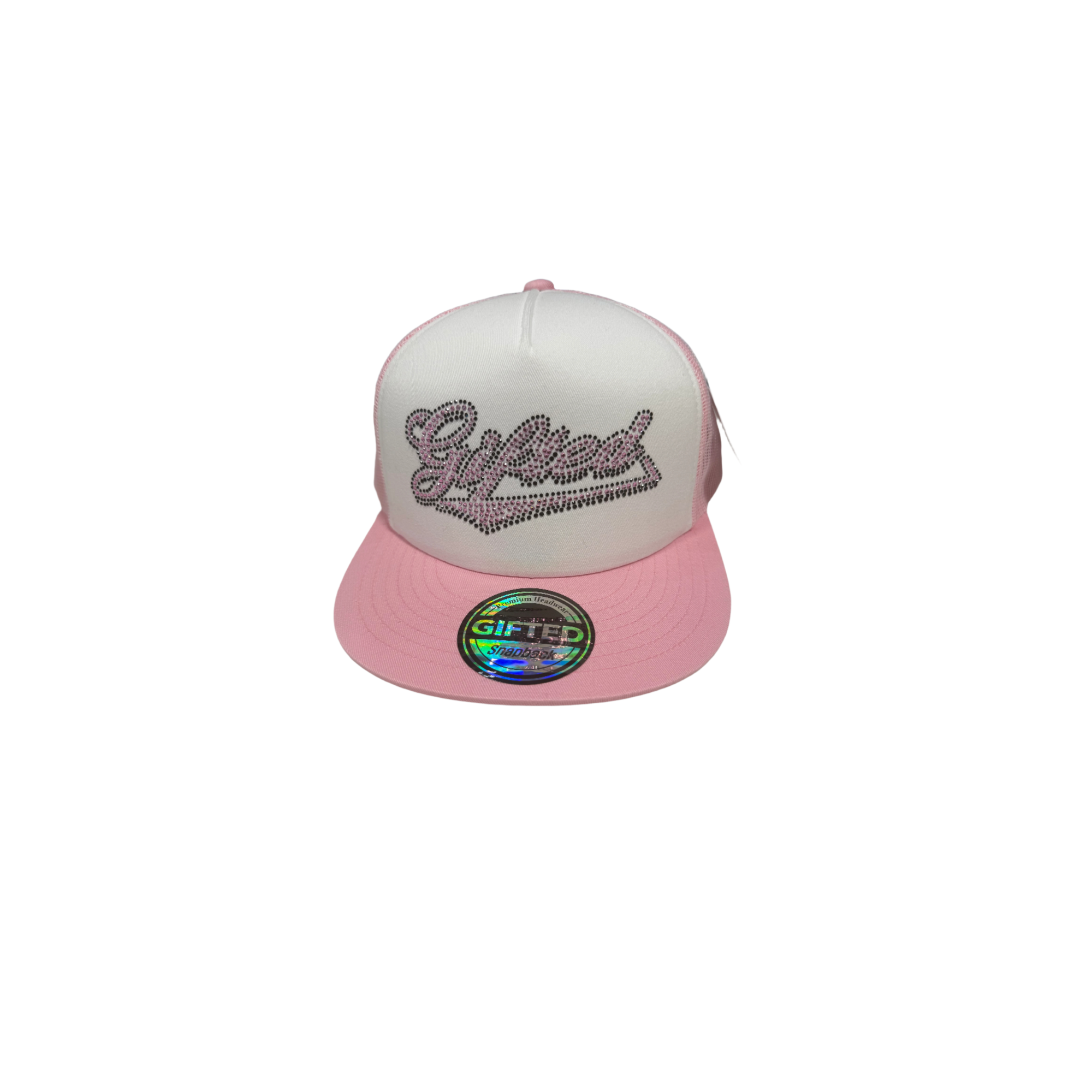 crystal cap - white pink