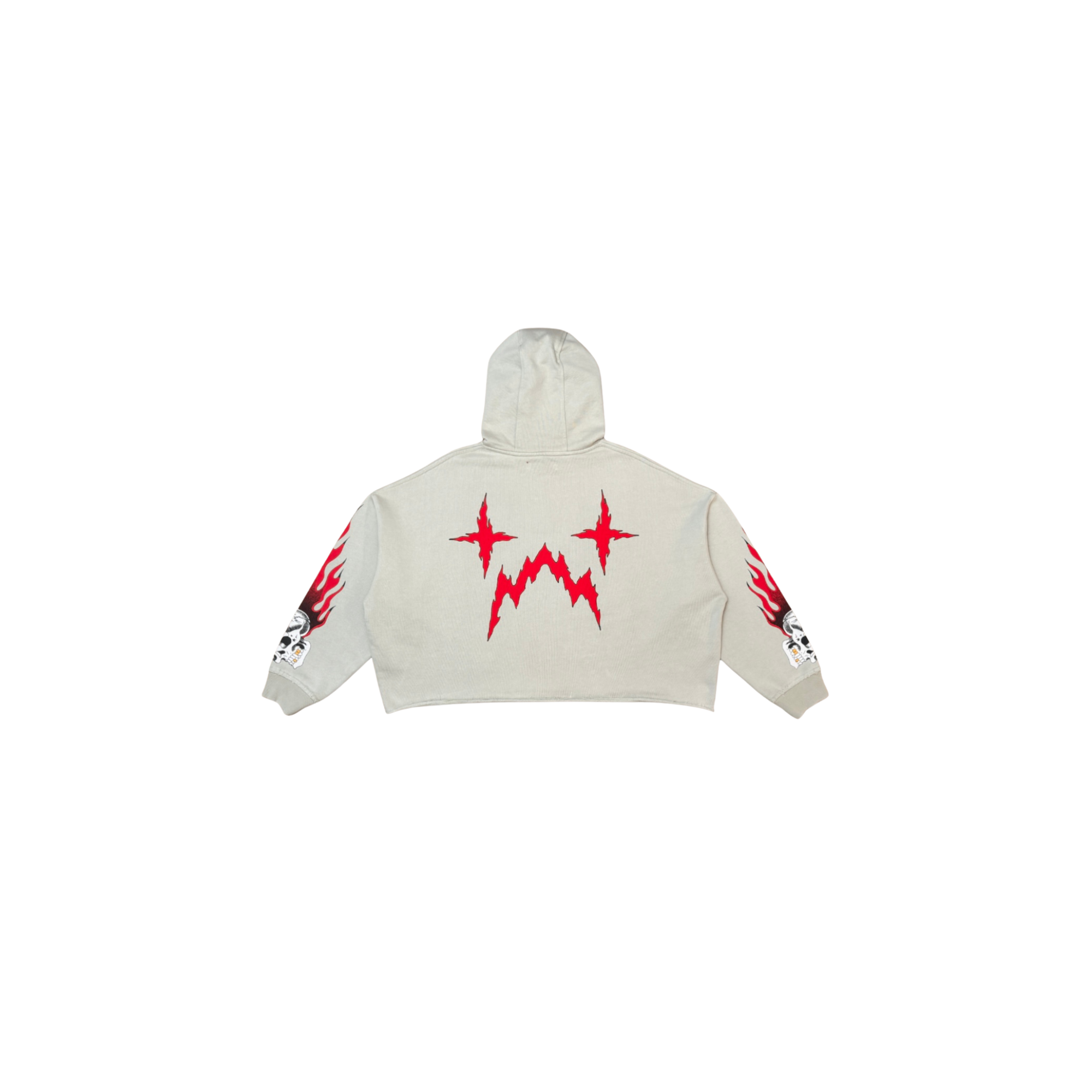 Chaos Cropped Hoodie - Grey