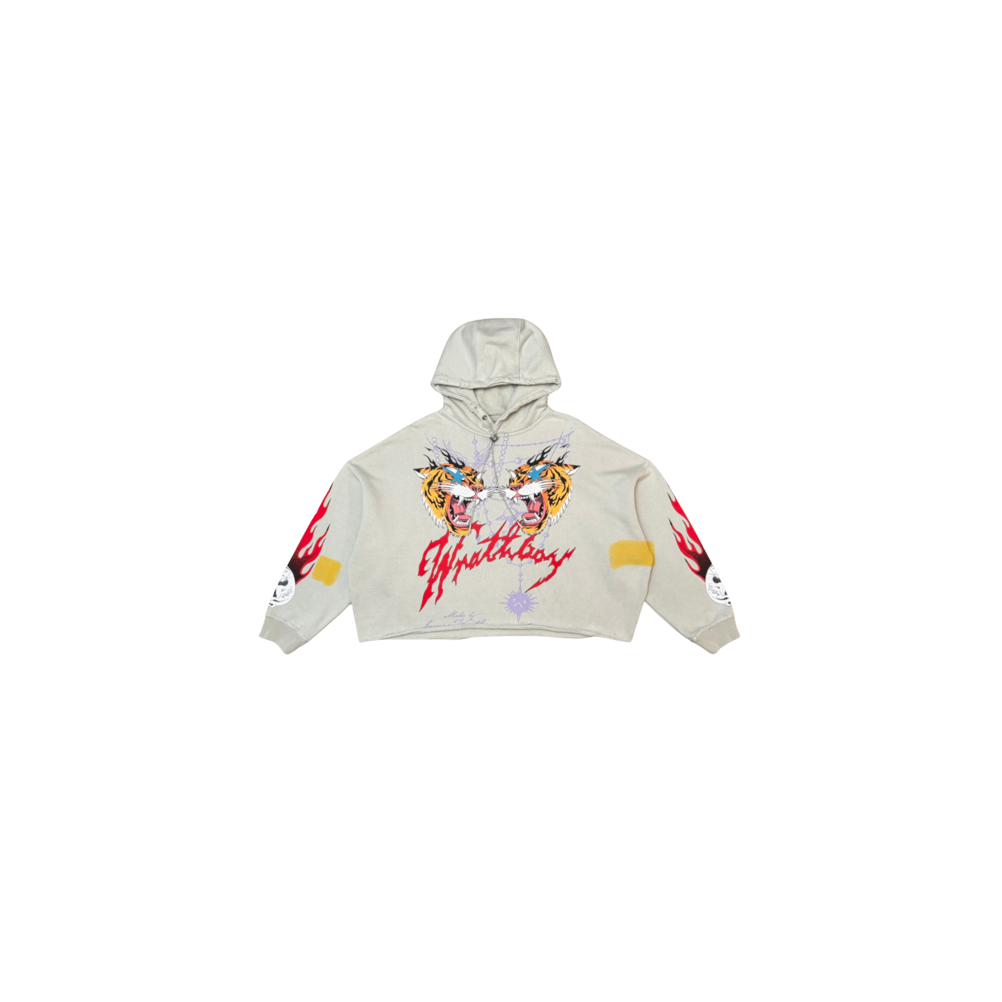 Chaos Cropped Hoodie - Grey