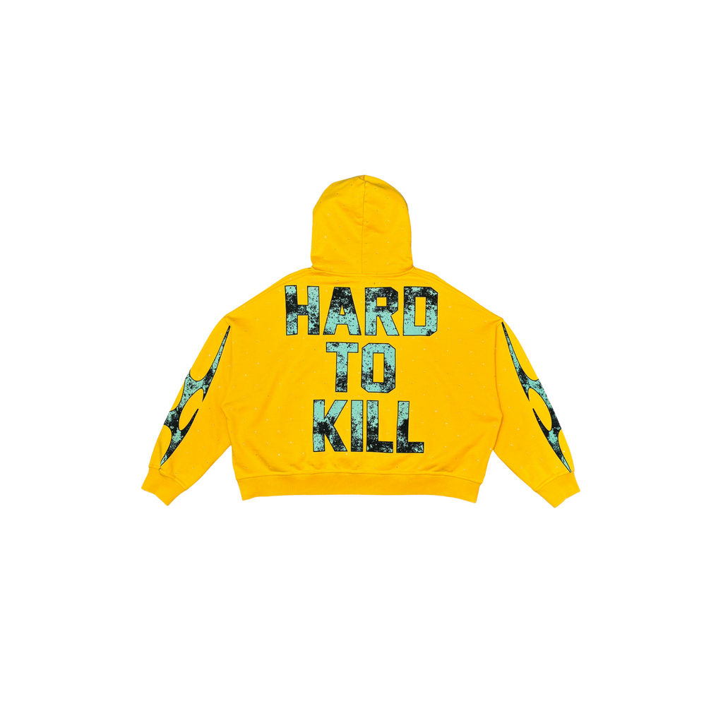 Rhinestones Wrath Hoodie - Yellow – Sammys NYC