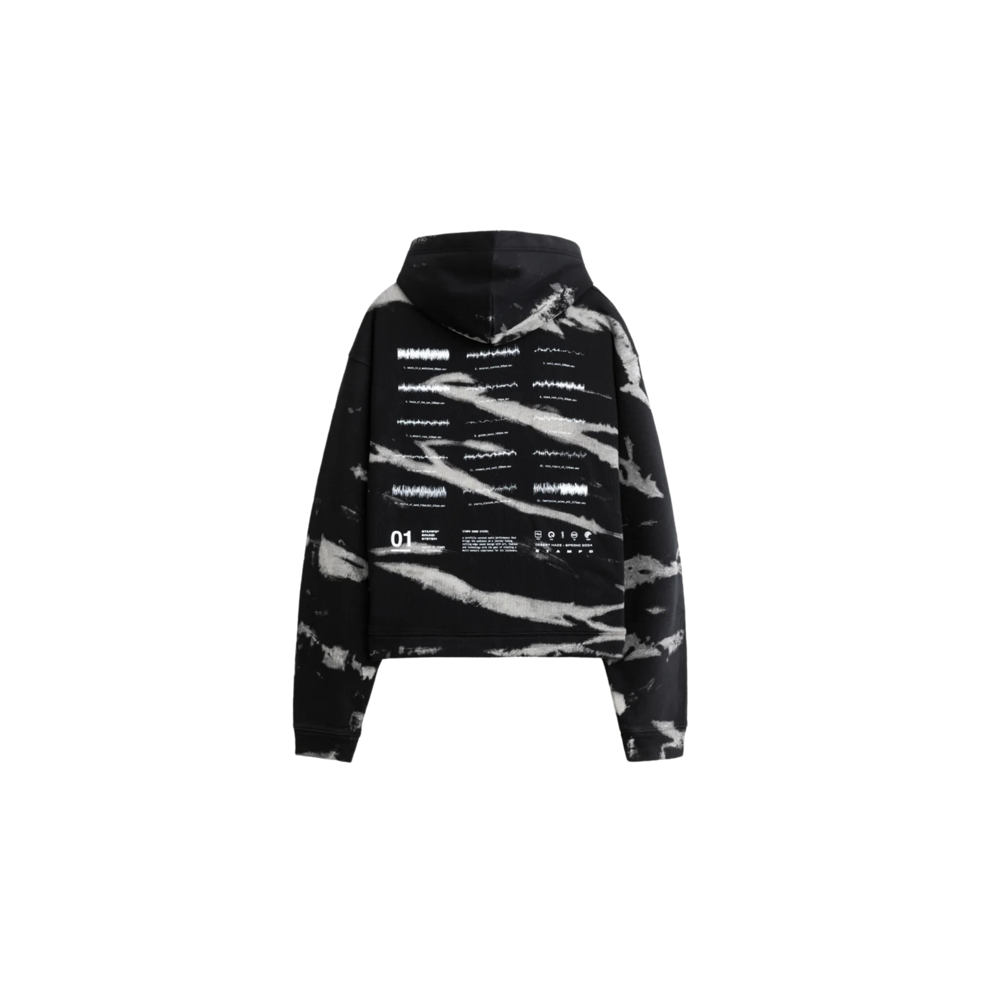 Sound System Hoodie - Black Tie Dye