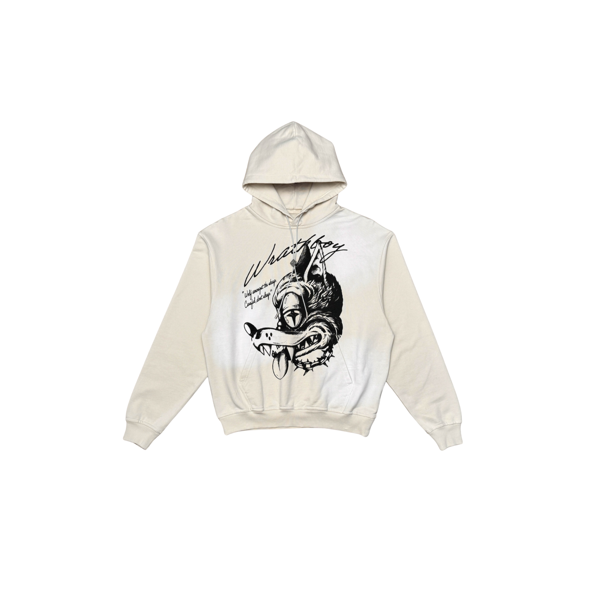 Wolf Head Gothic Hoodie - Natural