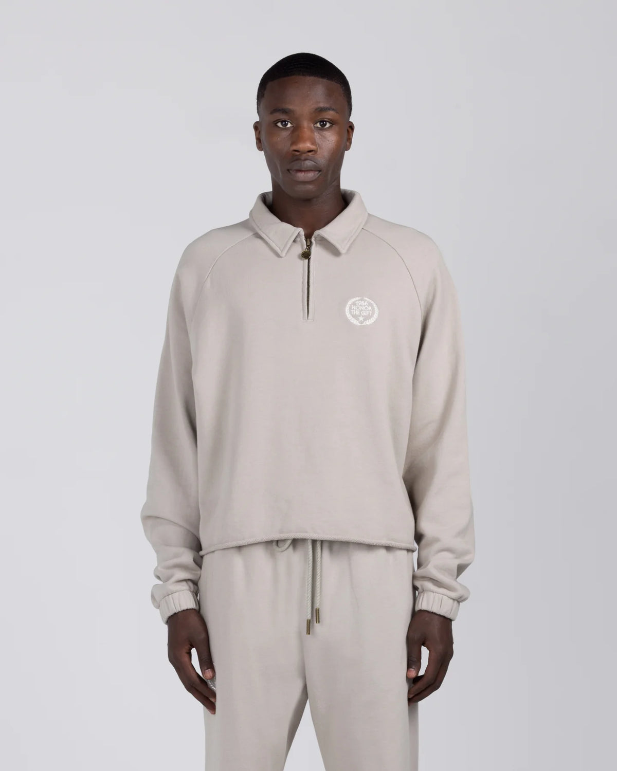Vintage Terry Quarter Zip - Vintage Stone