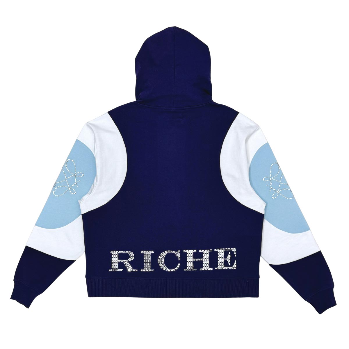 Embossed v hoodie