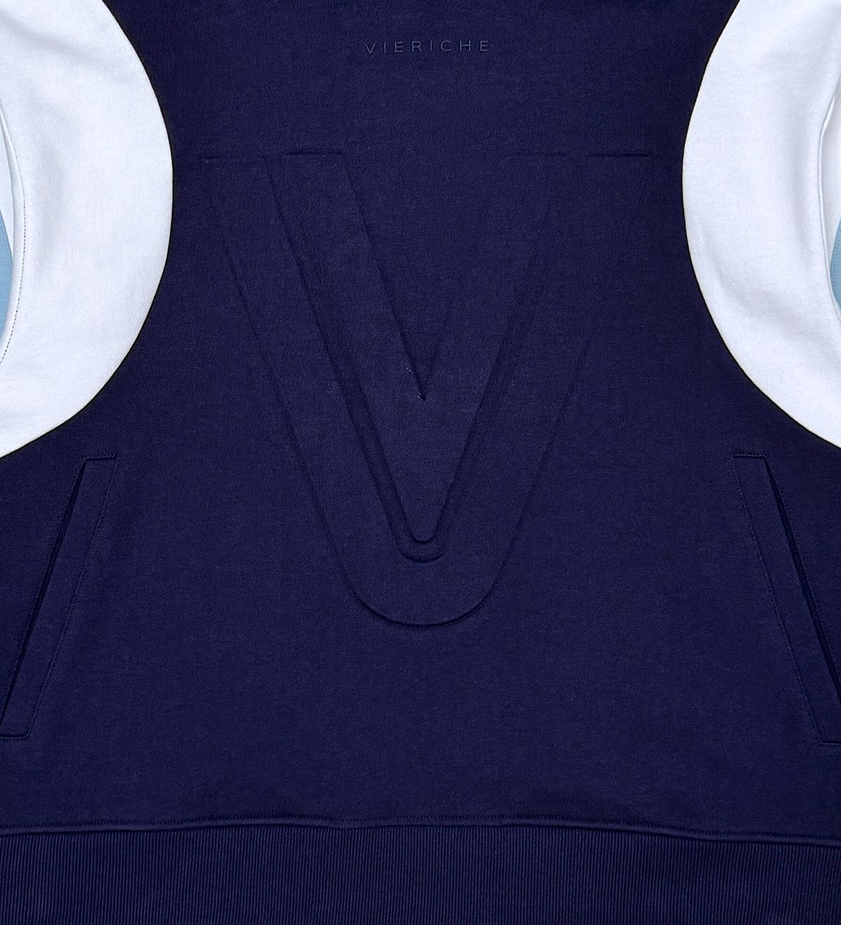 Embossed v hoodie