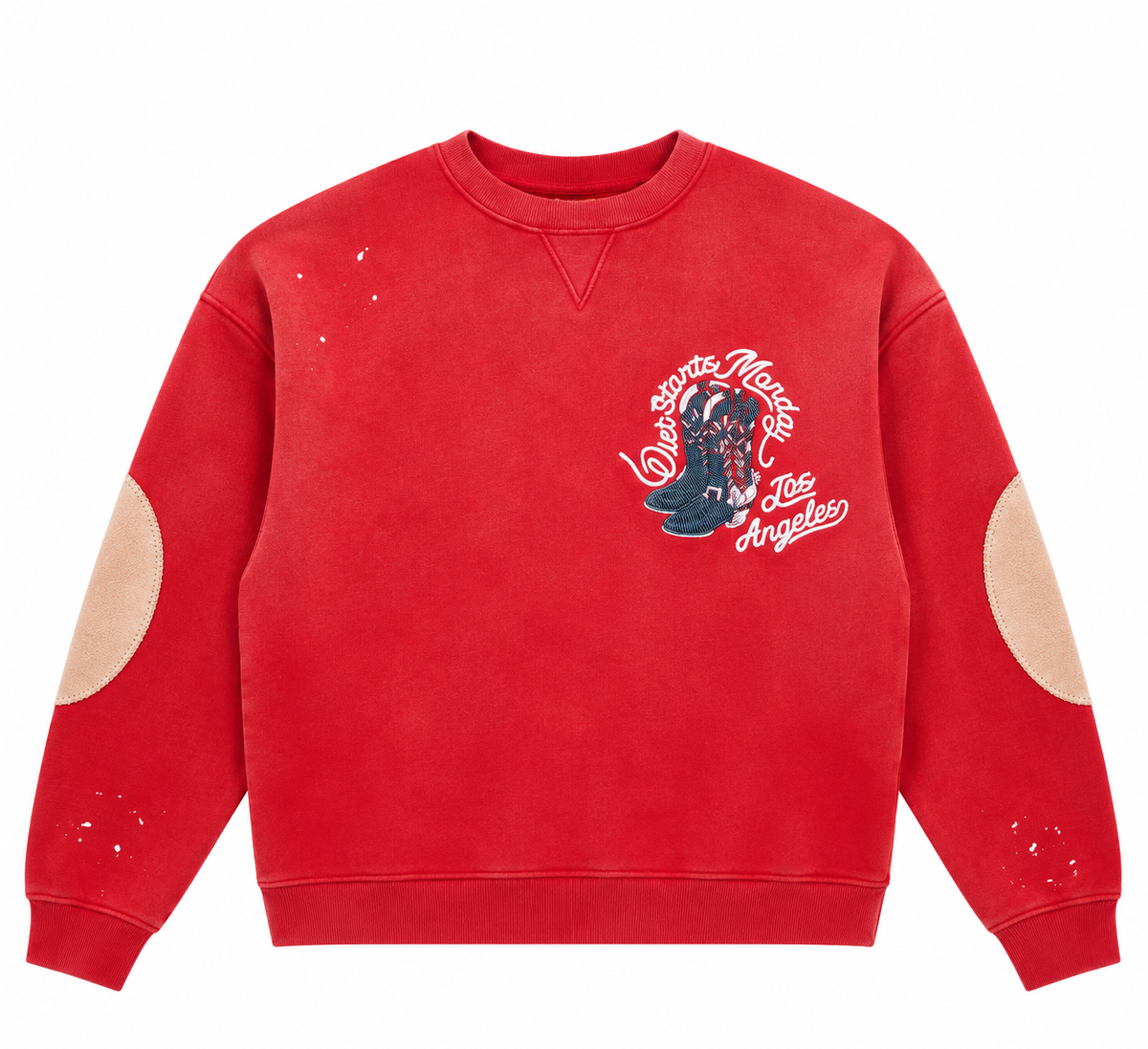 Beaded Cowboy Crewneck - Red