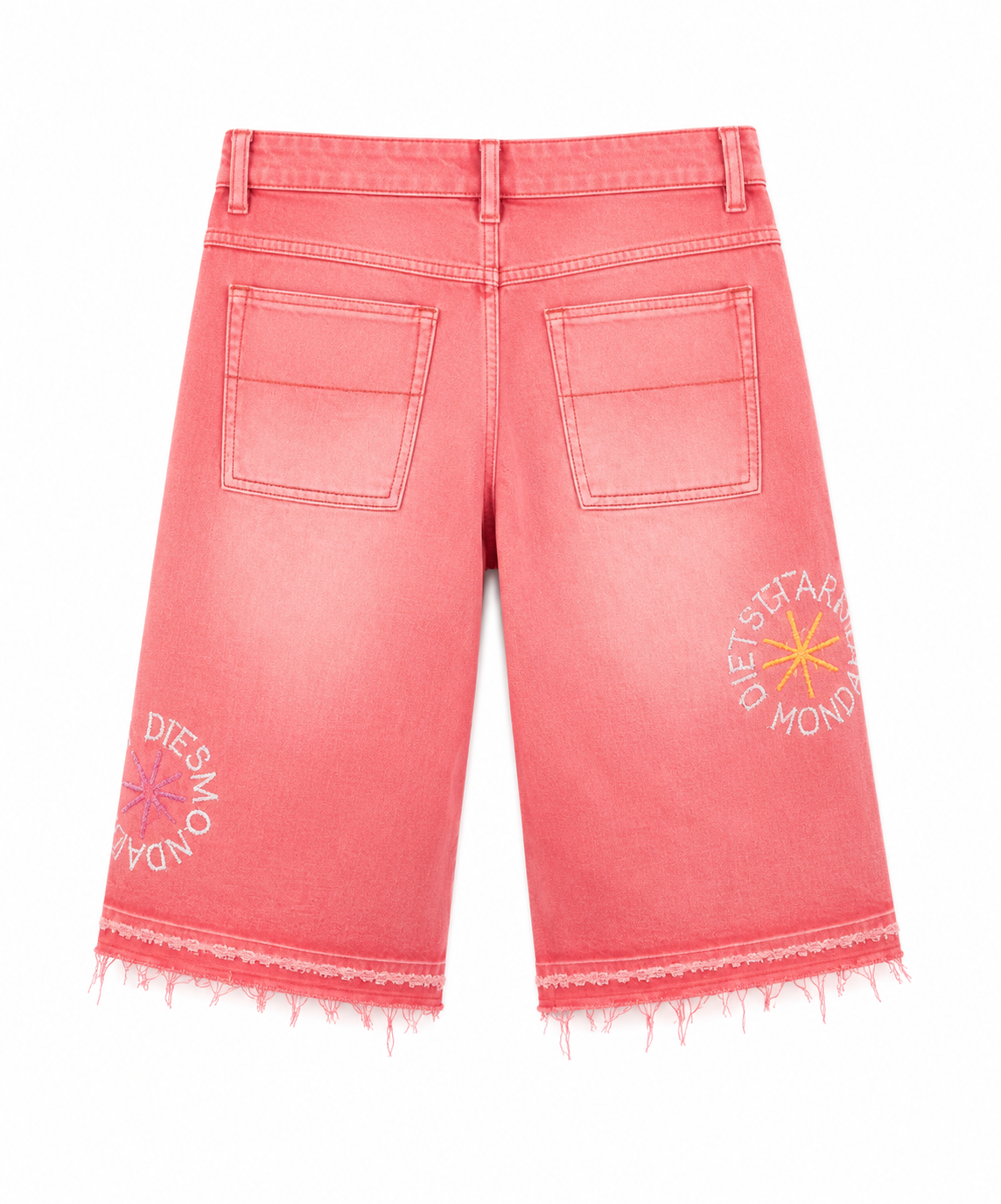 Sol Denim Shorts - Washed Red