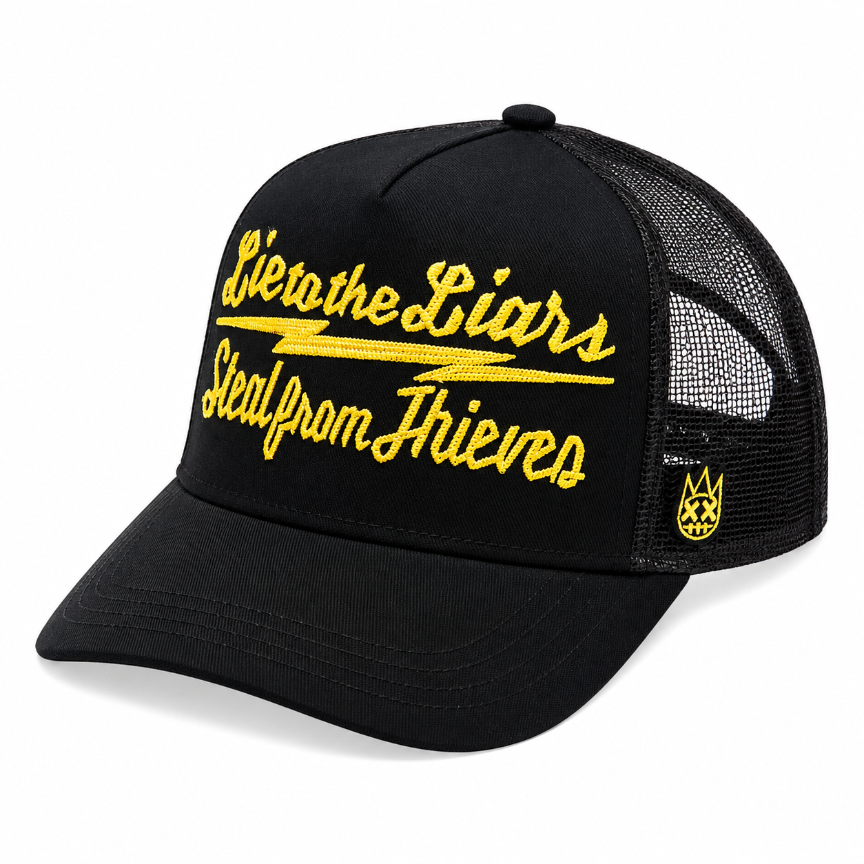 Lie To The Liars Mesh Back Trucker Hat - Black/Yellow