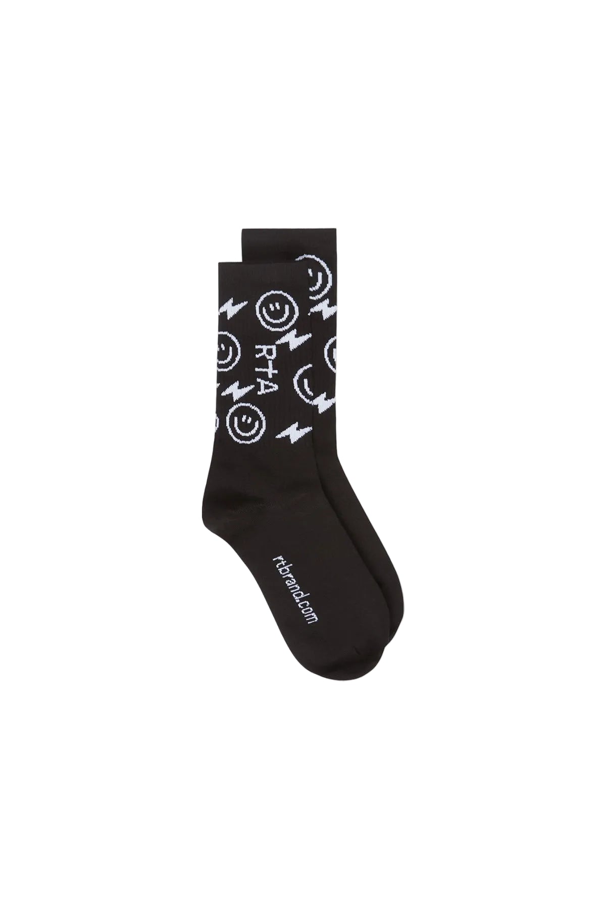 White Smiley Socks - Black