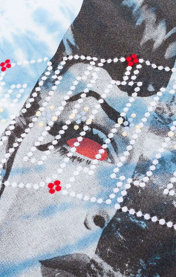 Split T-Shirt - Blue Tie Die