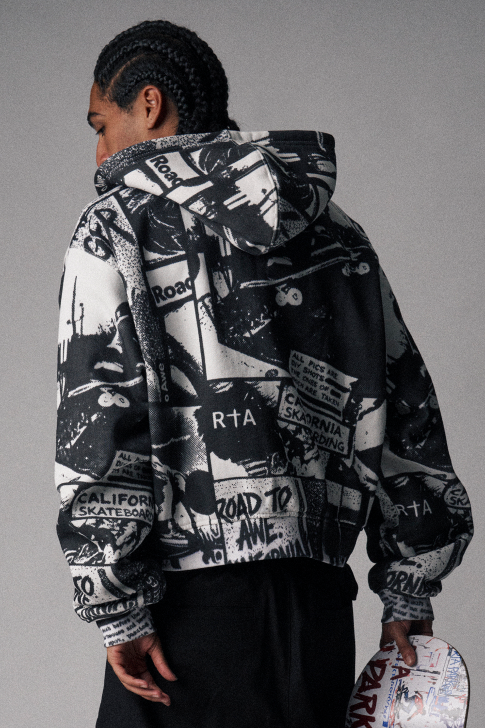 Kaen Cropped Zip Up Hoodie - Allover Poster