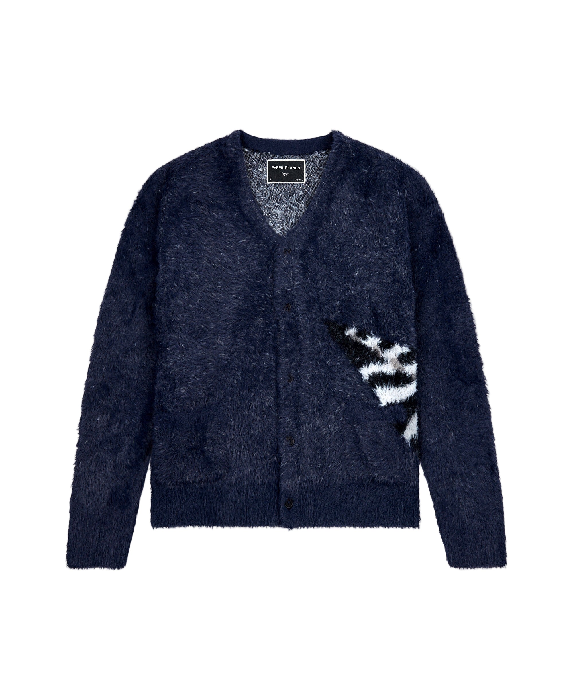 PAPER PLANES FUZZY CARDIGAN - Navy