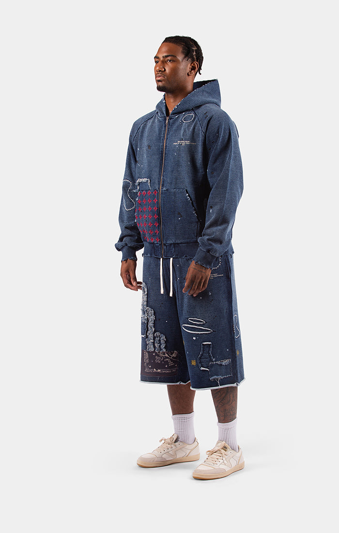 Concrete Hoodie- Indigo Dyed