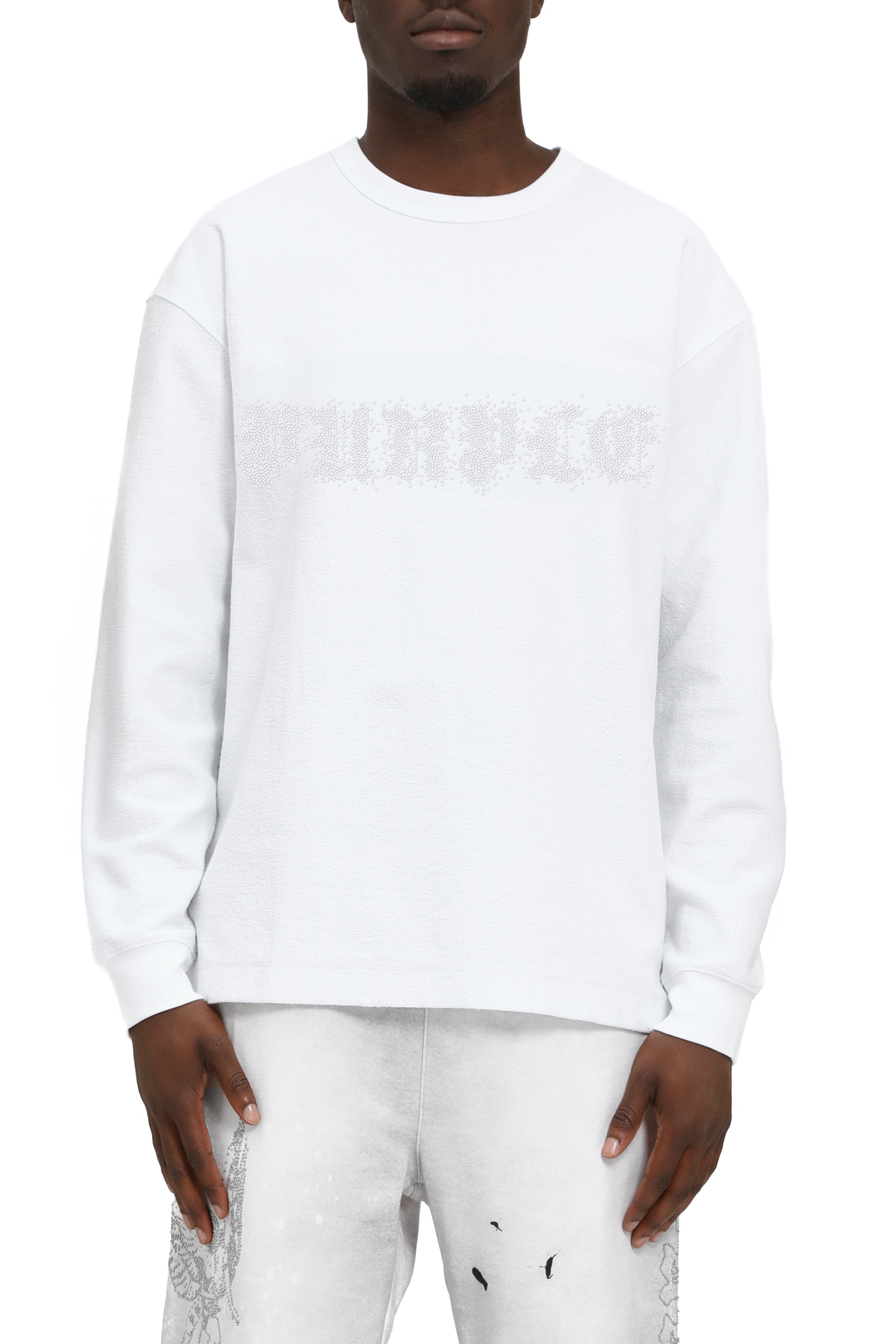 Hwt Textured Jersey Ls Tee - White