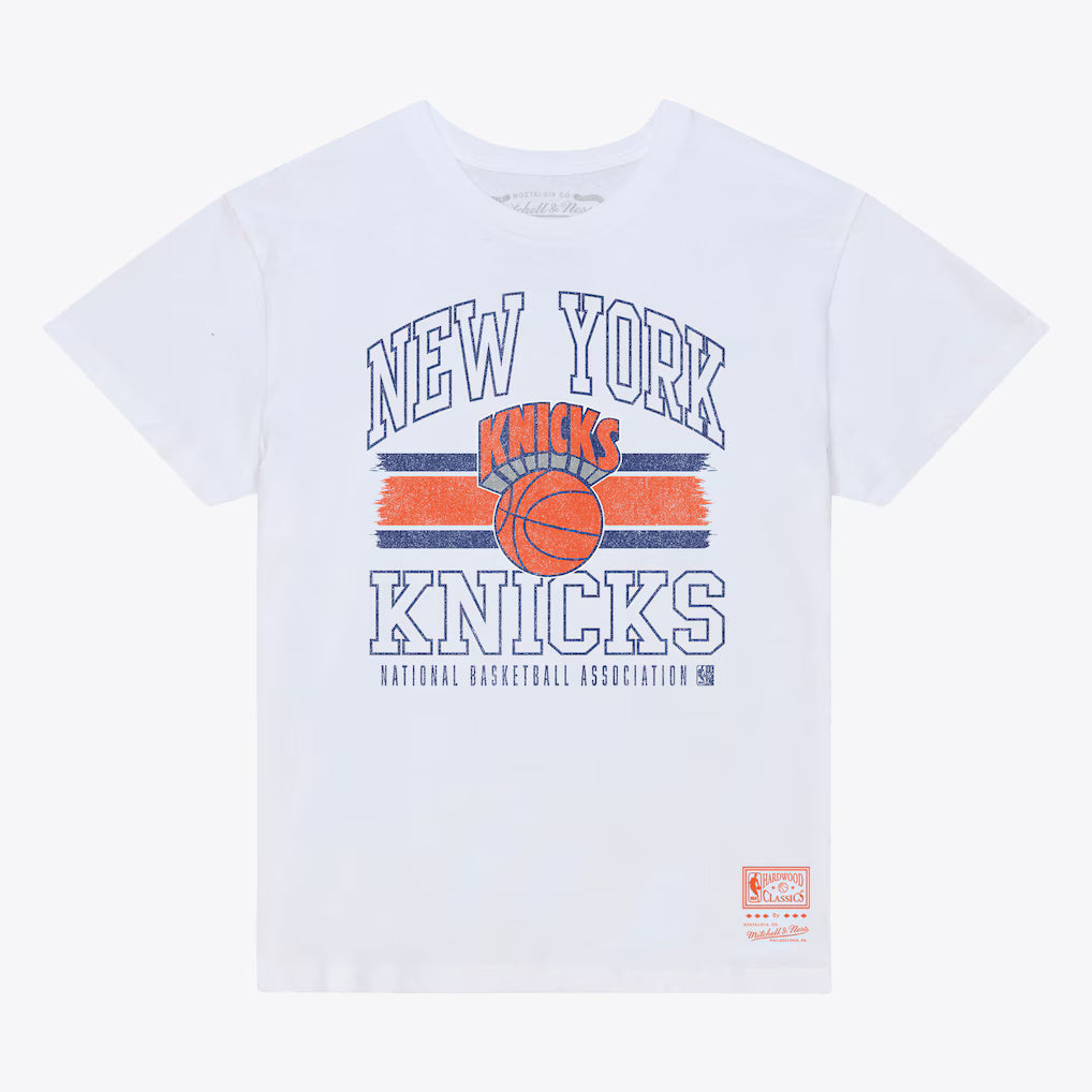 New York Knicks White Striped Logo Boxy T-Shirt - White