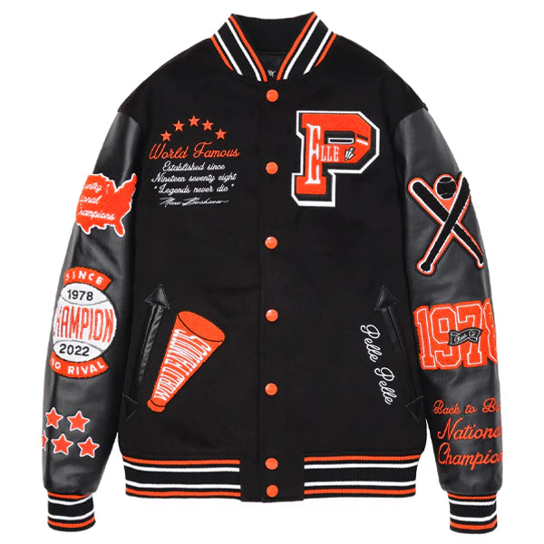 Varsity Jacket Black Orange