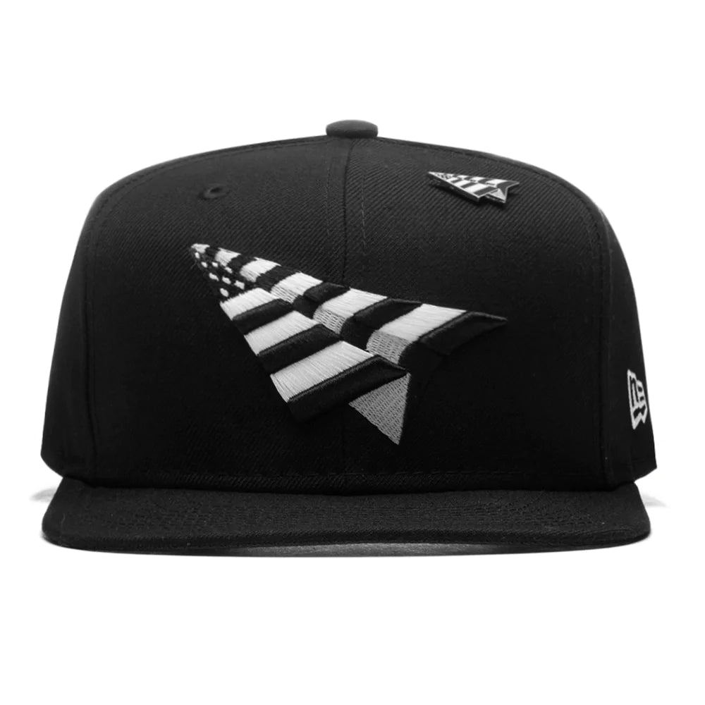 Classic Planes Snapback - Black/ Green Bottom