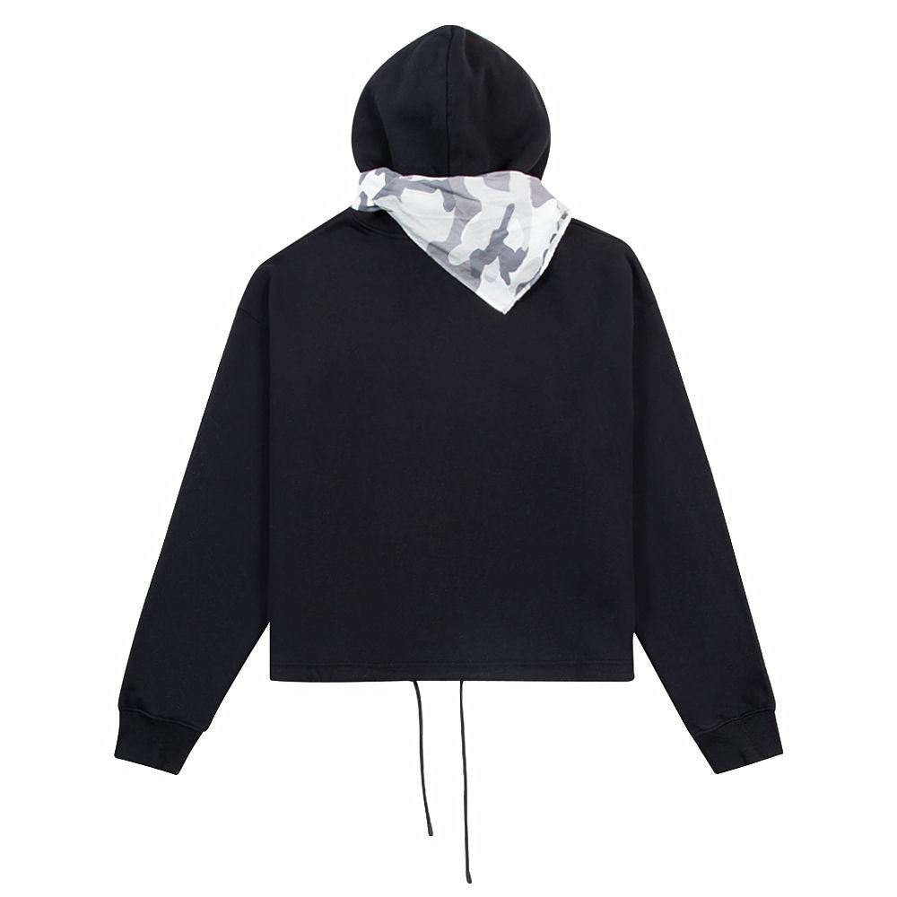 Patchwork Bandana Hoodie - Black