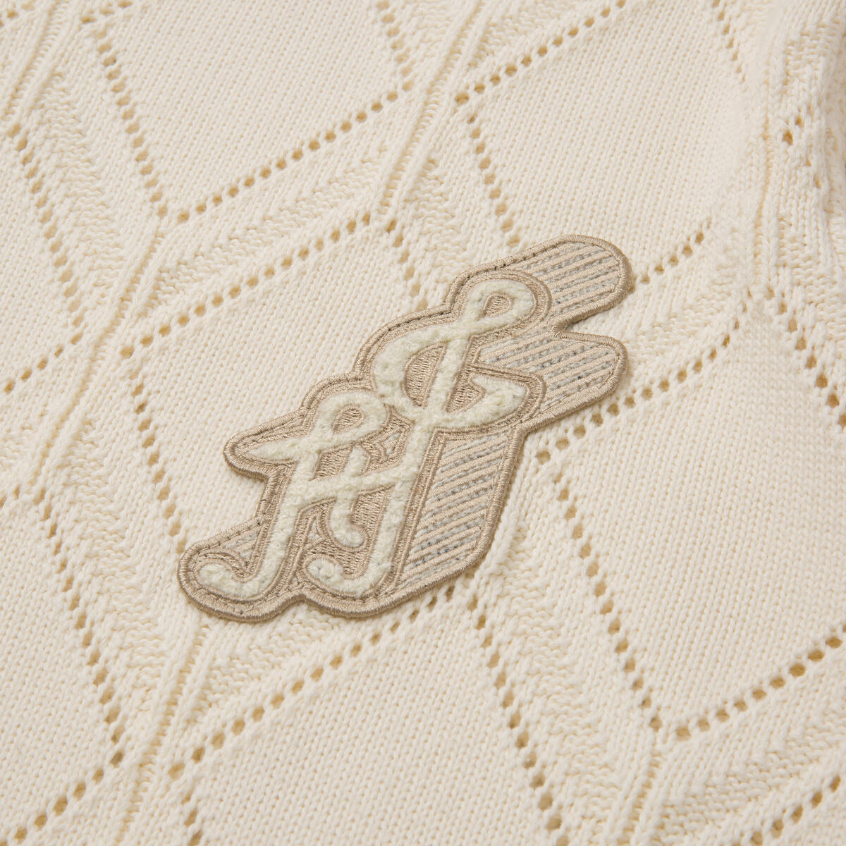 Diamond Knit Sweater - Cream