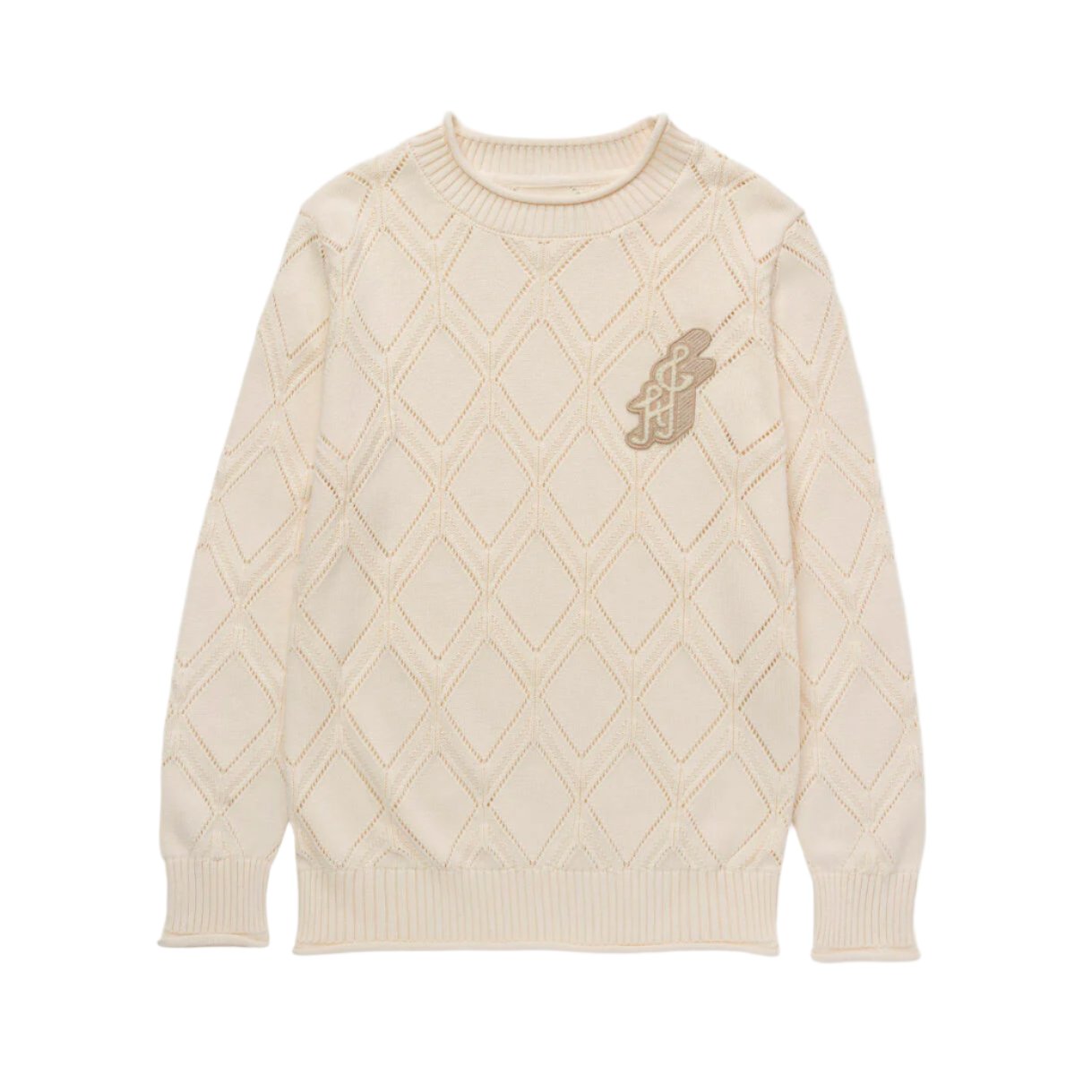 Diamond Knit Sweater - Cream