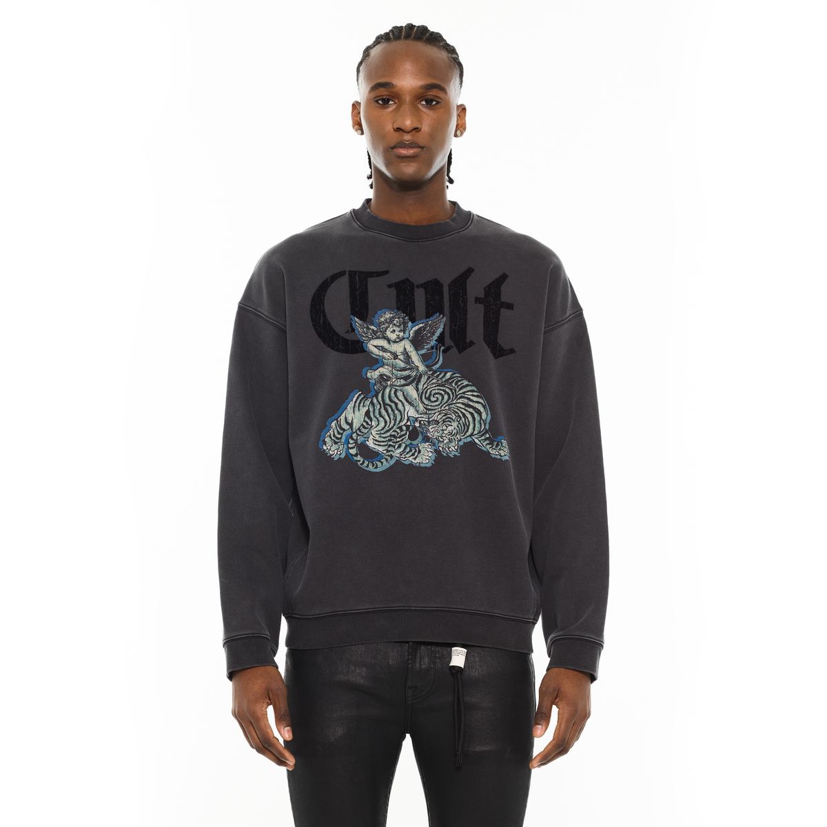 CREW NOVELTY SWEATSHIRT - VINTAGE CHARCOAL