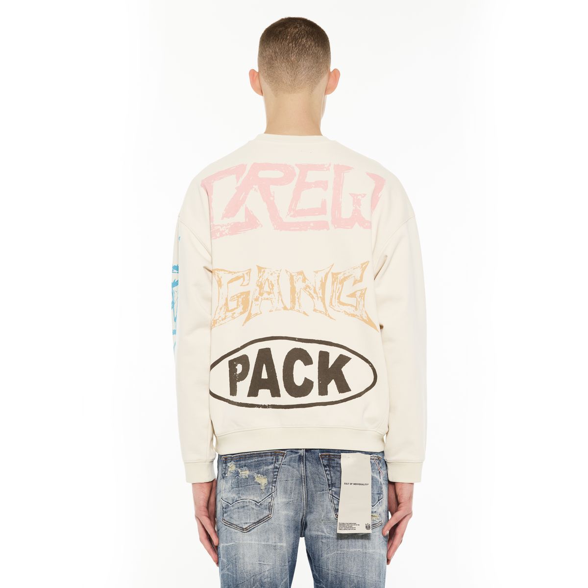 CREW NOVELTY SWEATSHIRT - WINTER WHITE