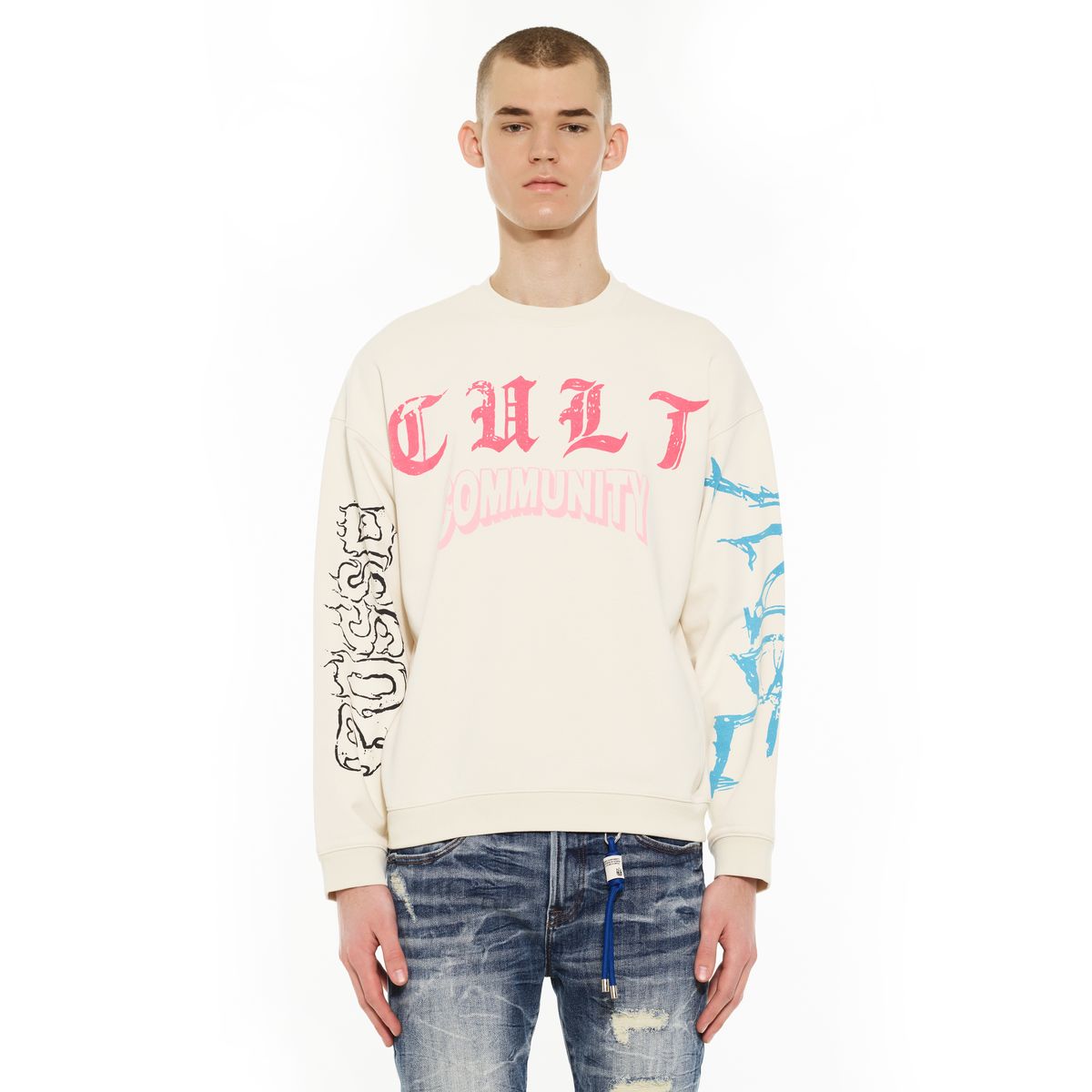 CREW NOVELTY SWEATSHIRT - WINTER WHITE