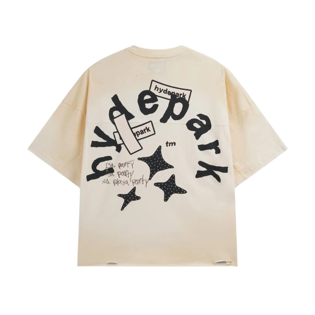 Aged Cotton Double Yoke Tee Crop - Cream